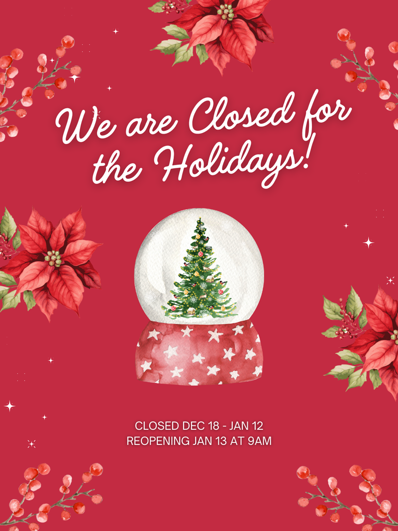 Closed for Christmas break